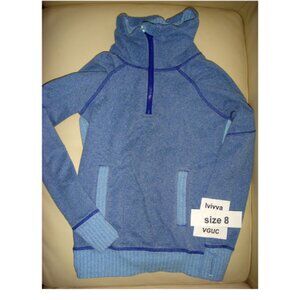 Ivivva Girl by Lululemon 🍋 Shiver Stopper Sherpa blue pullover  size 8